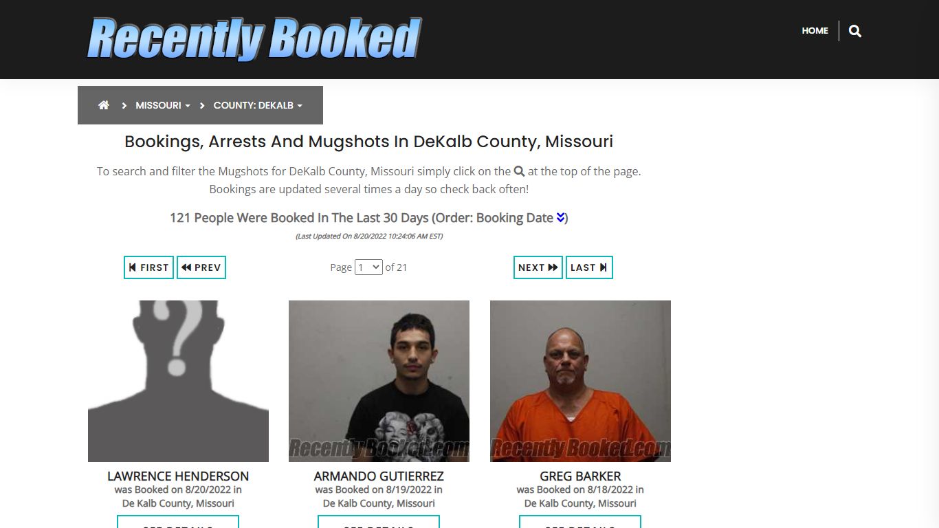 Recent bookings, Arrests, Mugshots in DeKalb County, Missouri